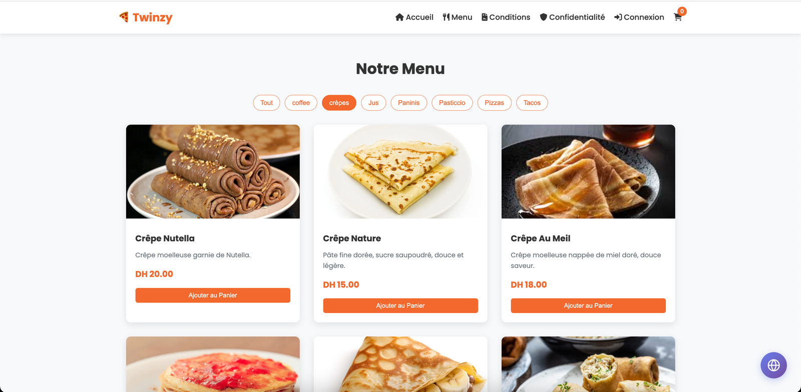 Twinzy.ma - Food Delivery Website