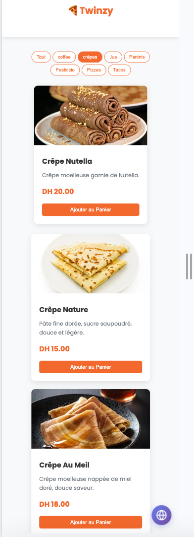 Twinzy - Food Delivery Mobile App