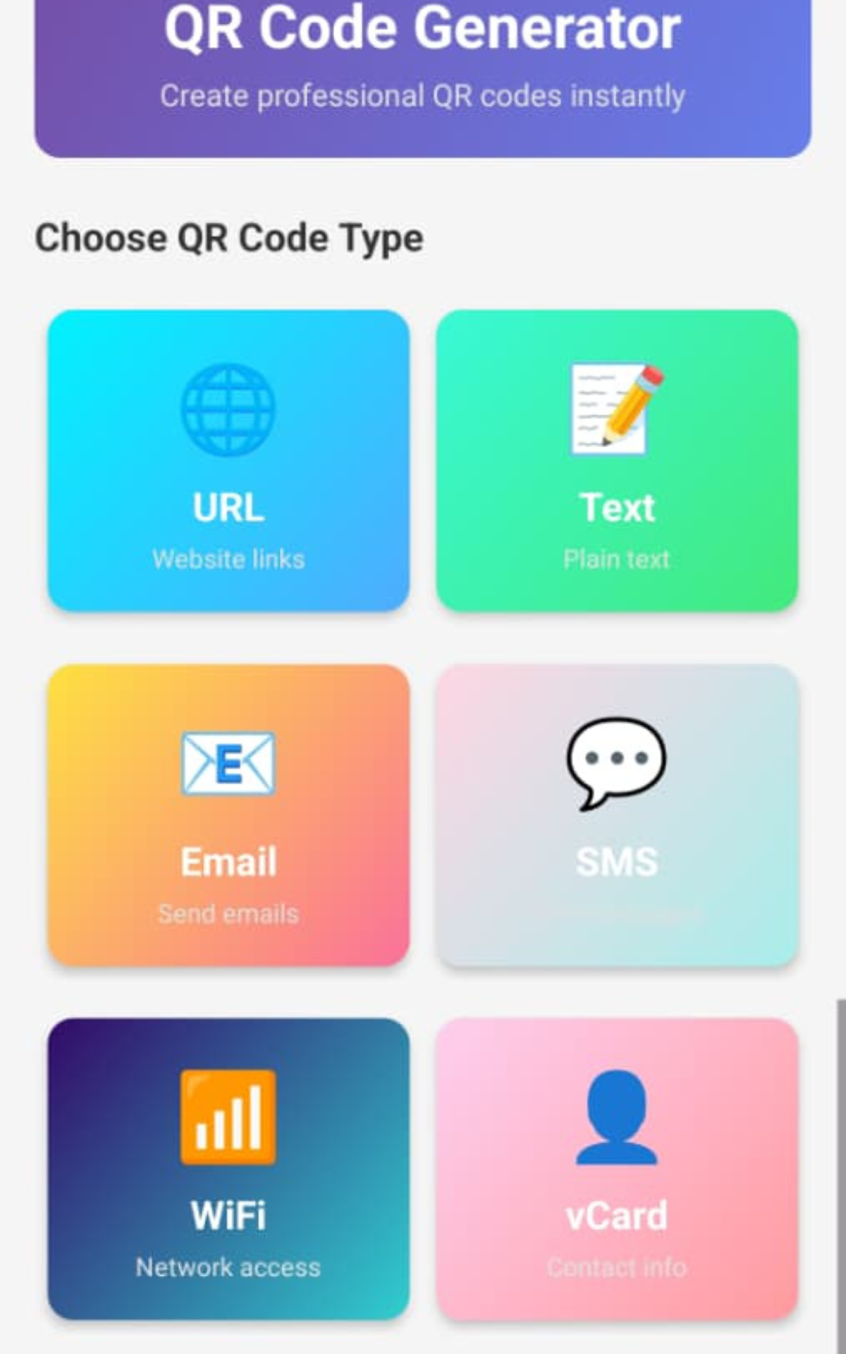 Générateur de Code QR - Application Android