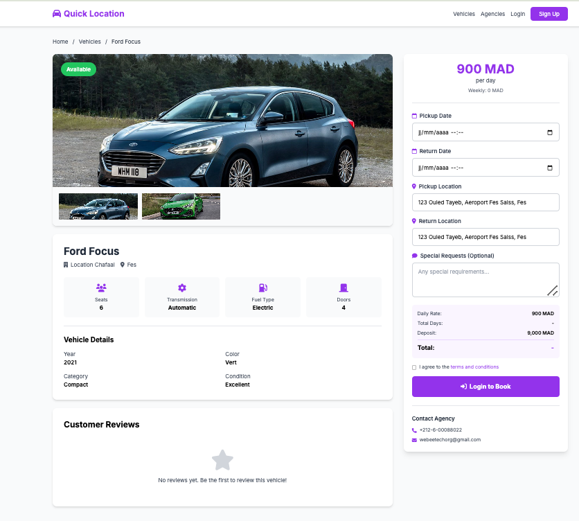 QuickLocation.pro - Plateforme de Location de Véhicules