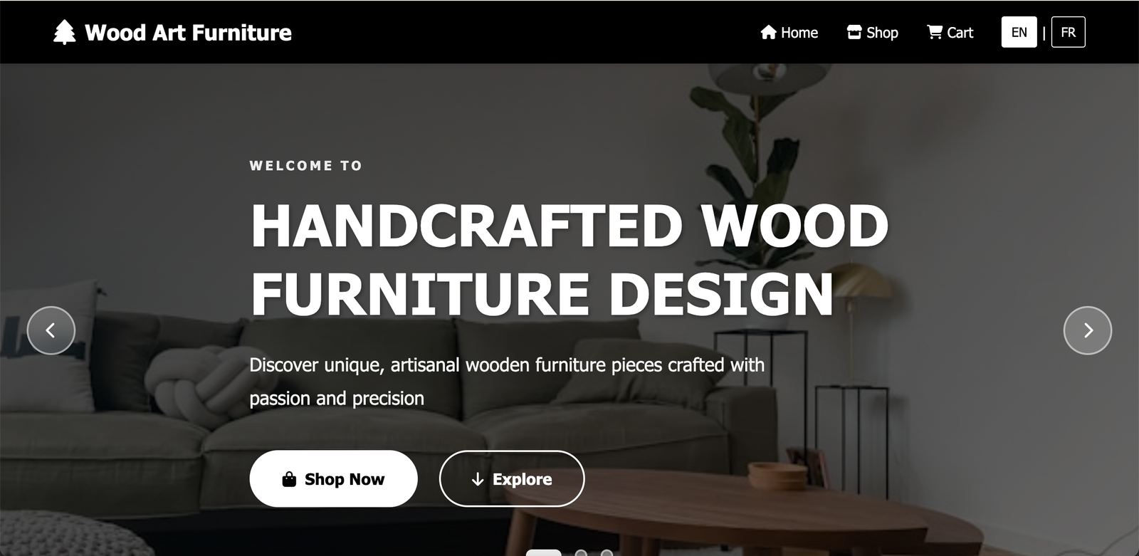 Wood Art Furniture - E-commerce Website
